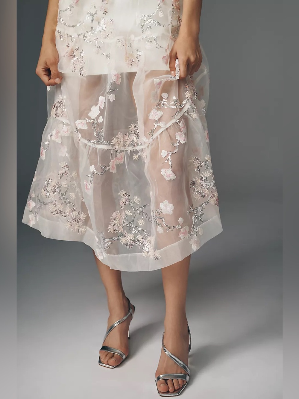 Helsi Adela Embroidered Mesh A-Line Midi Dress Size XS NWT - Picture 5 of 9